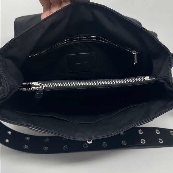 AllSaints Sid black nylon and leather backpack like new - Picture 9 of 11